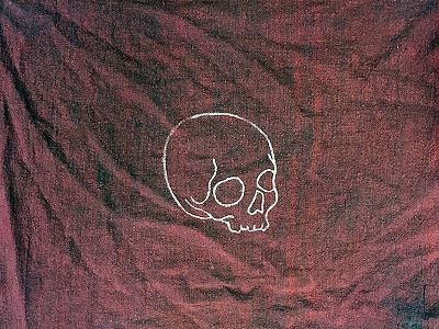 Skull Rag banner drawing flag icon logo old timey print rag sketch skull texture vintage