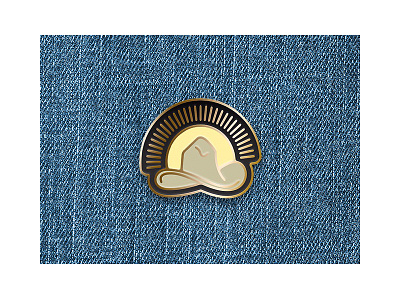 Cowboy Sunrise Pin cowboy cowboy hat enamel pin icon jean jacket logo pin retro sunrise vintage
