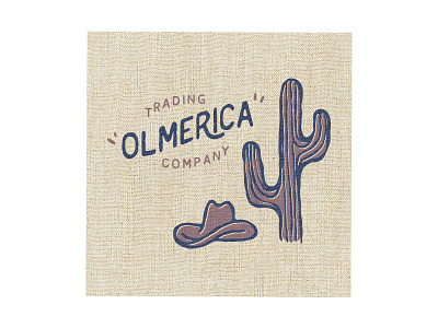 Olmerica Trading Company america brand cactus cowboy logo merica old primitive texture trading vintage west