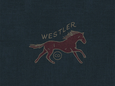 Westler Co brand horse logo old timey primitive print texture vintage west