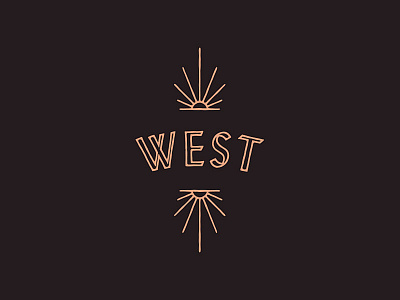 West america americana brand logo lydian sun sunrise sunset texture vintage west