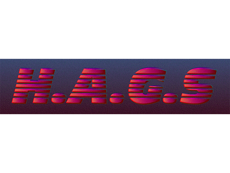 H.A.G.S. 80s brand gif hags have a good summer lazer squad logo neon summer type treatment yearbook