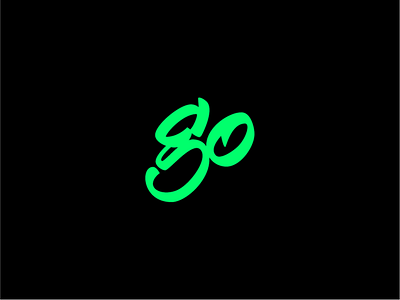 Go brand bright flourescent g go hand handwritten logo neon script type typography