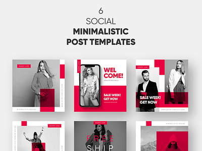 6 social minimalistic post free psd tempplates free instagram media post psd social template