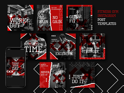 Fitness Sport Club Instagram Post Template fitness free gym instagram media post psd social sport template