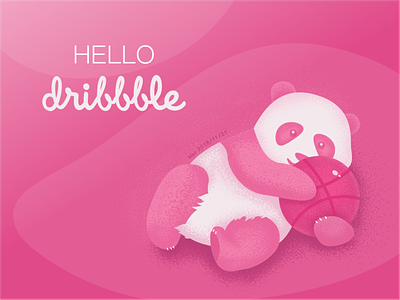 Hello Dribbble first shot hellodribbble illustration panda