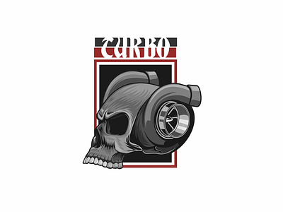 skull turbo black design illustration logo skull skull turbo vector