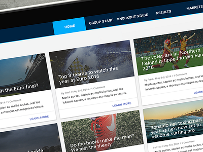 Euro 2016 Responsive Website Blog Page blog football material design responsive uefa
