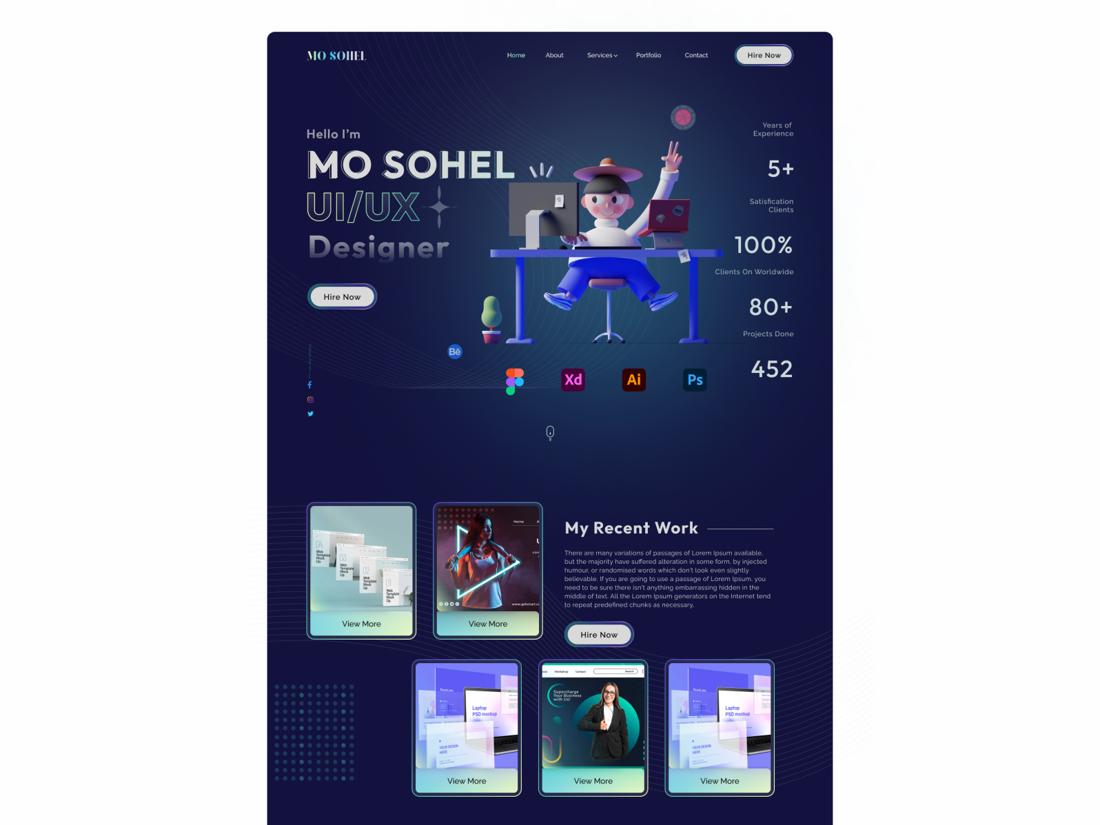 Personal Portfolio Website Landing Page Updated By M Sohel On Dribbble