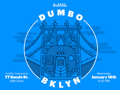 Official Dribbble Meetup - Jan 18 (Brooklyn) blue bridge brooklyn city dribbble dribbble meetup illustration