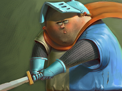 Fat knight art character fat henry illustration knight medieval wind