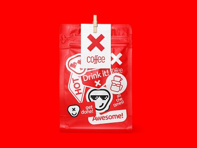 X Coffee Sticker & Packaging Design branding cafe cafe logo coffee coffee label coffee logo illustrator logo logo design logodesign logoinspiration logolearn logolove logomaker logotype packaging packaging design red roastery sticker