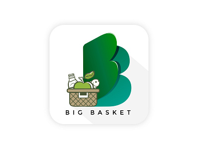 Big Basket logo app icon app logo app logo design big basket company logo daily ui dailyui delivery eat food food delivery food delivery service icon logo