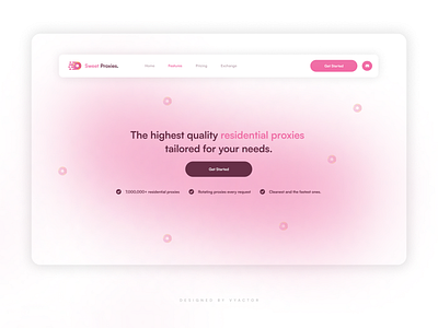 Sweet Proxies - Landing Page Design clean design minimal neat sleek website