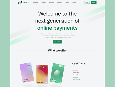 Zumand - Online Payment System Landing Page clean design finance landing minimal money onlinepayment payment typography ui userexperience userinterface ux