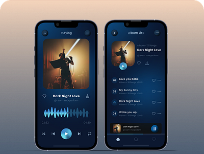 Trendy Music Player App apple branding design design art mobile ui music music player ui design uiux uxdesign