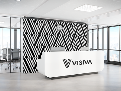 Visiva Branding black brand identity branding clean creative design logo marketing agency minimalist mockup office visiva wall art