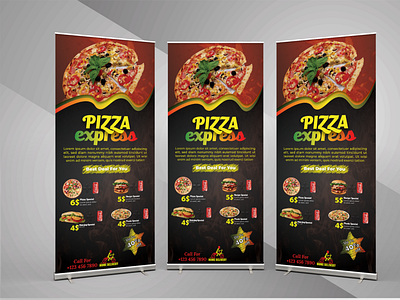 Restaurant Roll Up Banner banner design branding design flat food graphic design logo restaurant rollup banner trending trendy typography vector