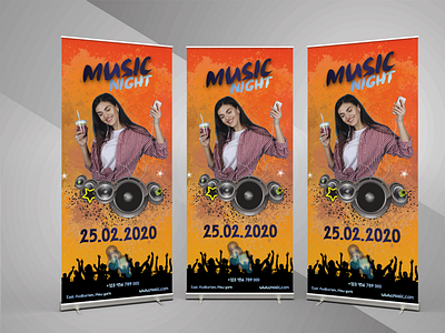 Musical Event Roll-Up Banner banner design branding brochure design design flyer design graphic design music banner music design trending trendy typography ui vector