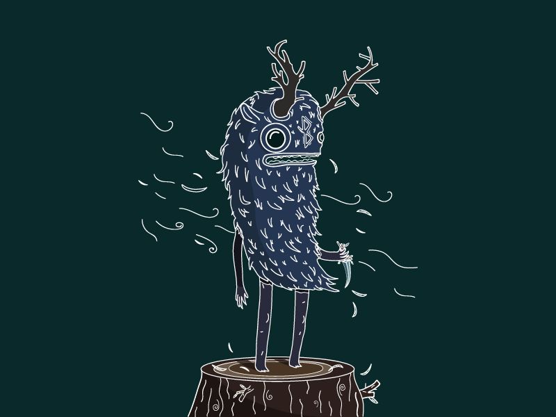 Cordy the Healing Sprite forest wind horns wood sprite leaf character illustration