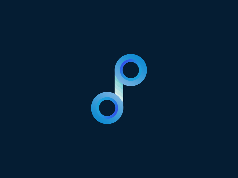 Loop cool 3d infinite shading collaboration connection gradient pp monogram logo loop