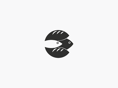 Fish + Bread art direction bread circle fish fishes icon illustration logo mark negative space