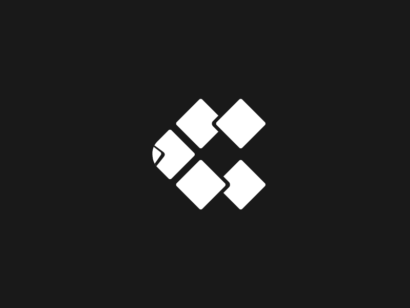 C Folds flat shadow paper creative collaboration connection logo c fold folded