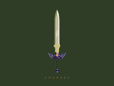 Courage flat icon illustration link mastersword shadows sword triforce zelda