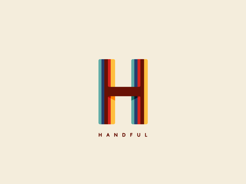 Handful ios list lines handful inward flat viewpoint angle app h icon illustration