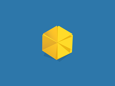 Pinwheel depth folds icon logo origami paper pinwheel yellow