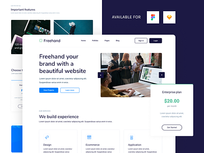 Freehand landing page
