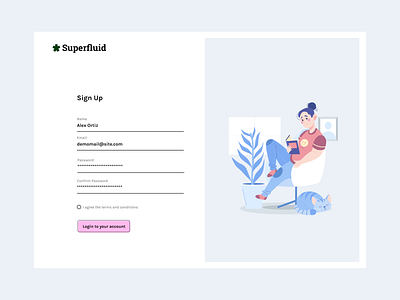 Super fluid Register Form Freebies