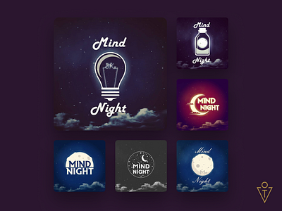 3K Mind Night Logo art branding design logo minimal typography vector