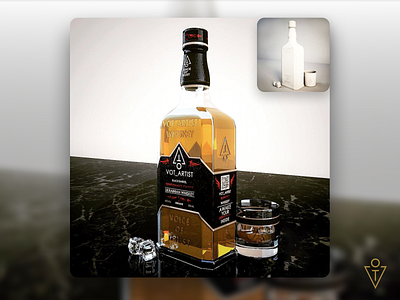 Whiskey bottle (3D) 3d 3dsmax art bottle branding design drink logo whiskey