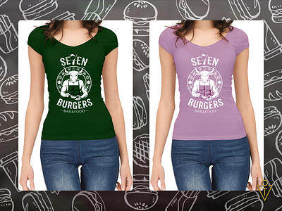 Women`s T-shirt for 7 Burgers adobe art behance brandidentity branding creative design designer designinspirations graphicdesign illustration illustrations photoshop