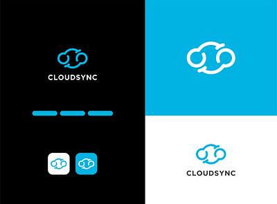CLOUDSYNC LOGO app branding clean design flat graphic design logo te ui vector