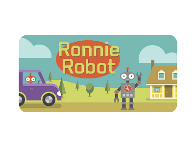 Ronnie Robot is here! app flat games gaming interactive ipad kids play robot sim sims vector