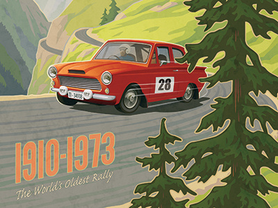 Austrian Alps Circuit austria auto racing classic motorsports poster race car racing rally retro travel vintage wpa