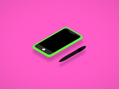 Phone & Pen (by ento) art artwork by ento design ento illustration isometric minimalist simple vector