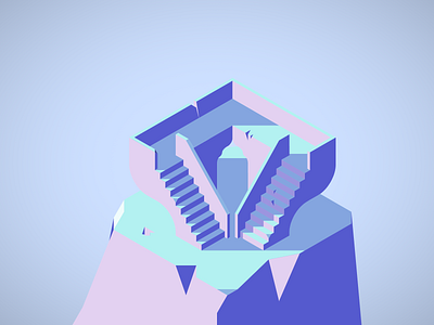 The Sky Temple (by ento) art artwork by ento design ento illustration isometric isometric art vector