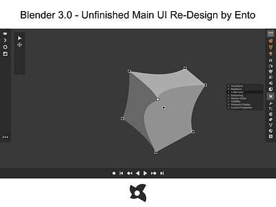 Blender 3 - Main UI Re-Design 3 blender design ento graphics modern redesign remix simple ui visual visuals