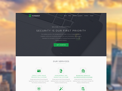 Dribbble custom design psd security theme web wordpress