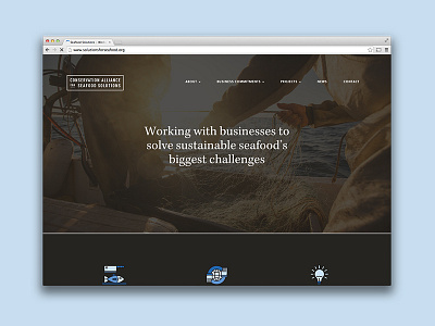 Alliance for Seafood Solutions branding dark seafood web design workhorse