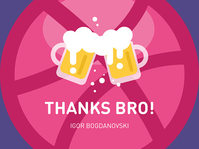 Hi Dribbble! beer cheers creative dribbble first shot flat icon invite logo logotype namek thanks