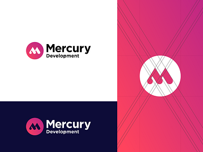 Mercury Development - Logo Redesign Concept brand branding flat identity logo logomark logotype mercury minimalism minimalistic monogram