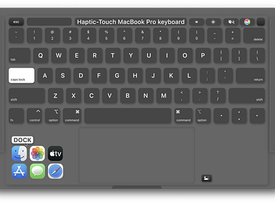 Haptic-Touch Enabled Keyboard UI apple invisionstudio macbook macbookpro mbp sketch