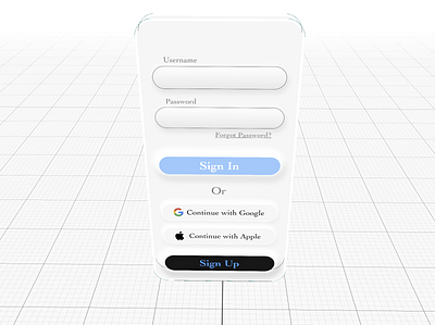 Sign in page in AR adobe aero app ar design macbook sketch ui ux