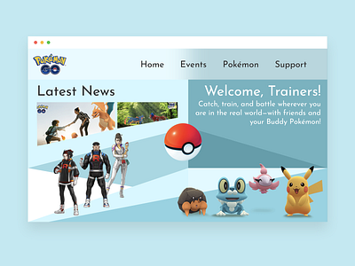 Pokémon GO Webpage Redesign branding design illustration logo macbook pokemon pokemon go sketch ui ux