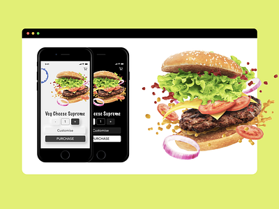 Burger Shopping UI Design app burger design dribbble macbook minimal sketch ui ux webpage