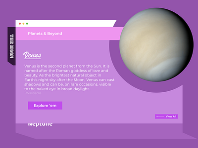 Planets & Beyond WebDesign Series - #2 Venus design macbook planets sketch ui ux venus web design
